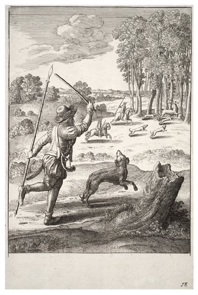 The Old Hound and His Master by Wenceslaus Hollar